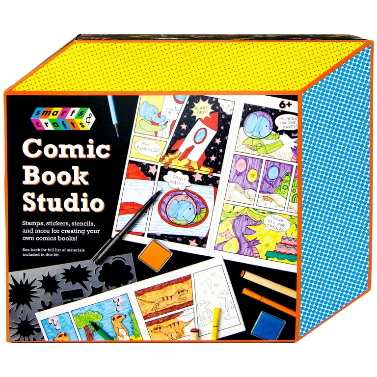 Smarts & Crafts Unisex Make Your Own Comic Book Studio Kit, 33 Pieces,  Unisex, Kids & Teens