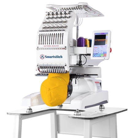 Smartstitch S-1201 Compact Embroidery Machine with 12 Needles, 1200SPM Max Speed, 10“ Touch Screen, 9.5"x12.6" Embroidery Area, Your First Commercial Embroidery Machine