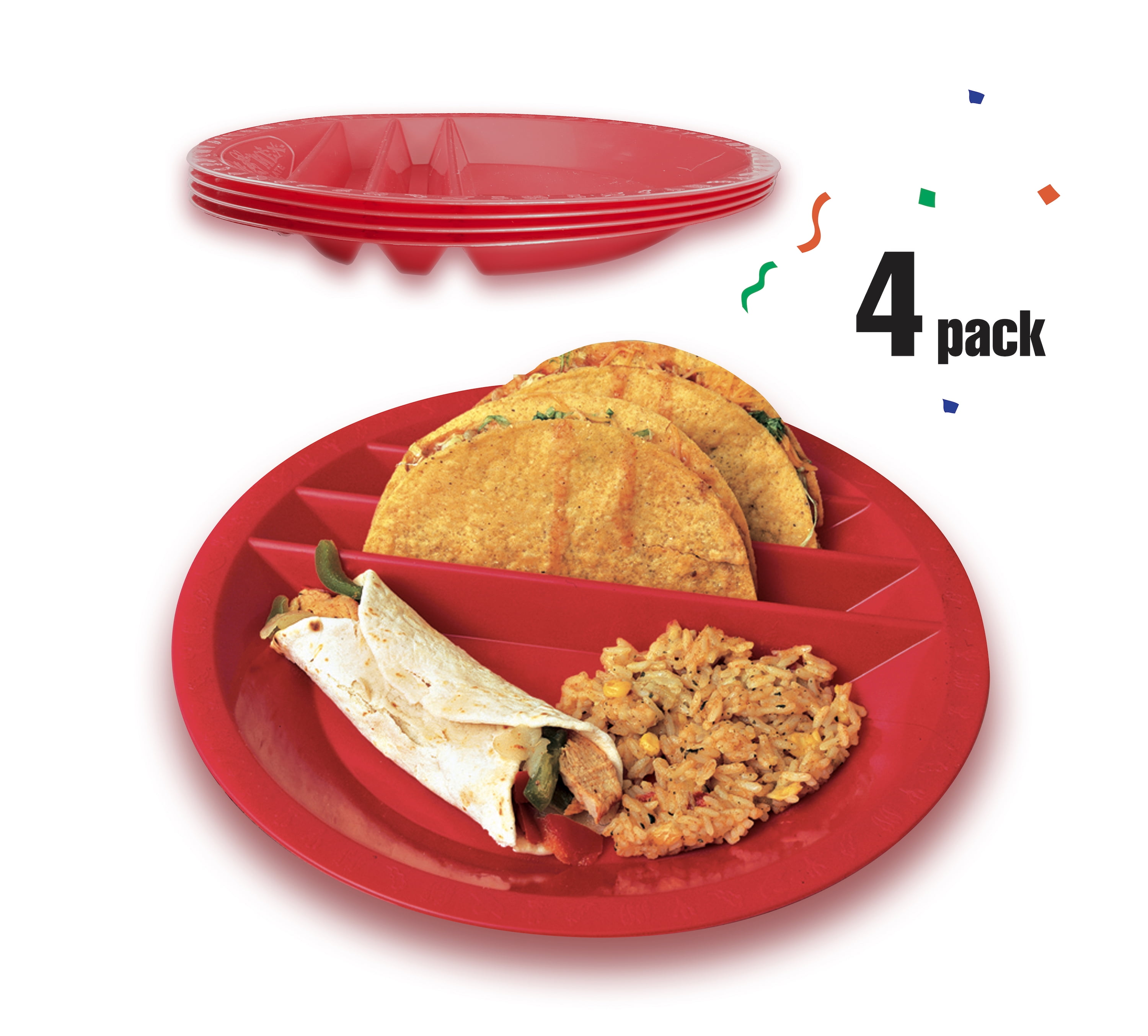 Smartwares Taco Mex Taco Plate, Reusable, Round Preparation and Serving
