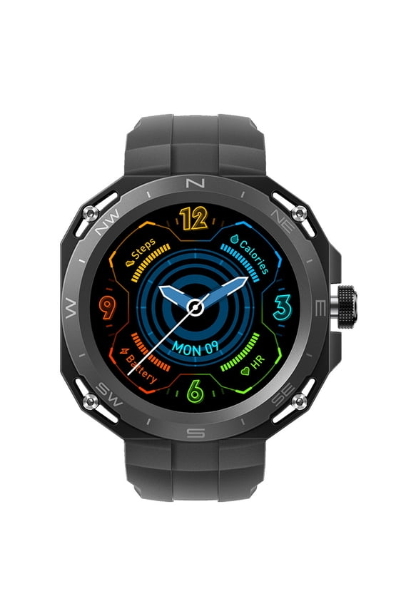 Smartwatch, 1.35-inch HD screen, multi-sport modes, black