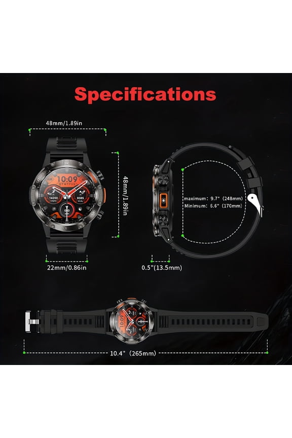 Smartwatch, 1.46" Screen, 60Hz 3D Dynamic Video Dial, 100 Sports Modes, Waterproof, BT Call