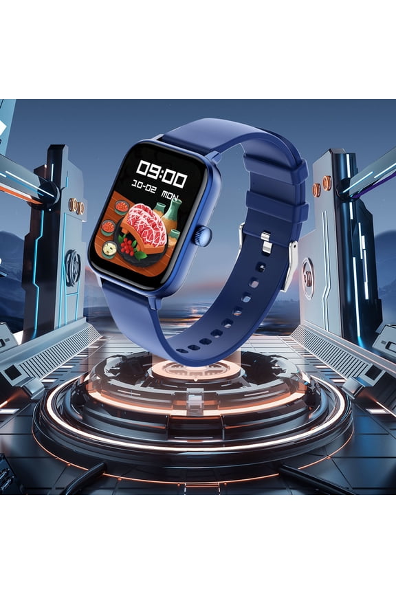 Smartwatch — 1.7in x 1.4in, 1.83-Inch HD Screen, Bluetooth Calling, 100+ Sports Modes, IP67 Water Resistant, Fitness Tracker(Blue)