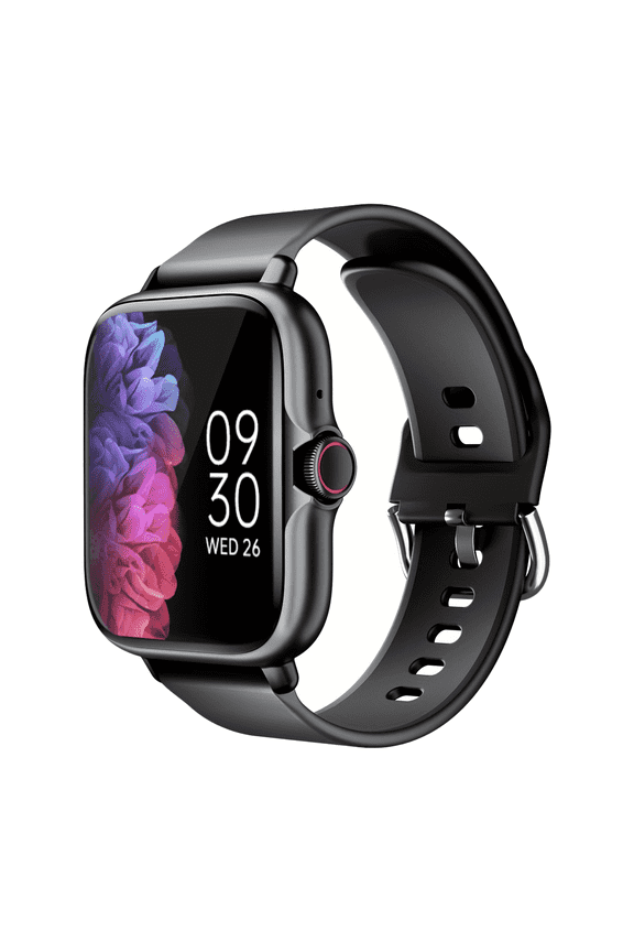Smartwatch with a 1.83-inch full-touch display; supports message alerts and phone calls; features sleep tracking and step counting; compatible with iPhone and Android phones