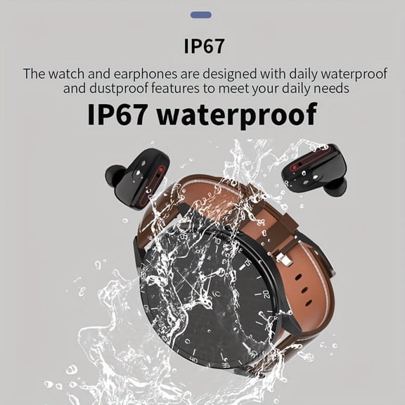 Smartwatch with AI Noise-Cancelling Earplugs, Call/Messages, Sleep & Activity Tracker, Reminder, Compatible iPhone/Android, Fitness Bracelet for Women/Men, Gift