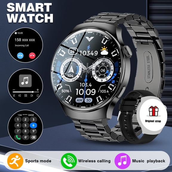 Smartwatch - Call Answer/Dial Function, Instant Message Alert & Push, Step Counter & Calorie Tracker, Multiple Sports Modes, Weather Update, Wireless Connection Unisex