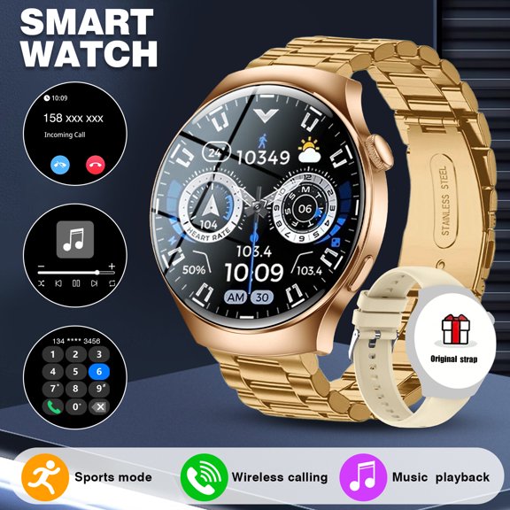 Smartwatch - Call Answer/Dial Function, Instant Message Alert & Push, Step Counter & Calorie Tracker, Multiple Sports Modes, Weather Update, Wireless Connection Unisex