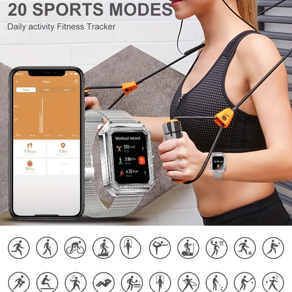 Smartwatch, Fitness Tracker, LED High-definition Touch Screen Smartwatch, Suitable For Android And IPhone Pedometer, Step And Calorie Tracker, Suitable For Both Men And Women