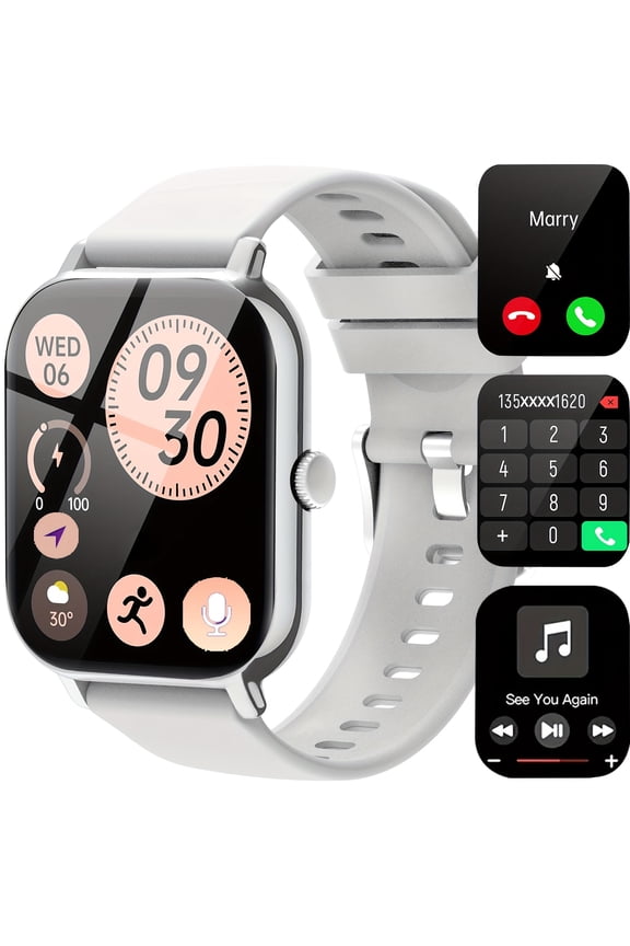 2025 New 1.83" HD Large Screen Smartwatch with Call Function, SMS Alerts, Multi-Sport Fitness Tracker, Wireless Smartphone Connection, Holiday Gifts