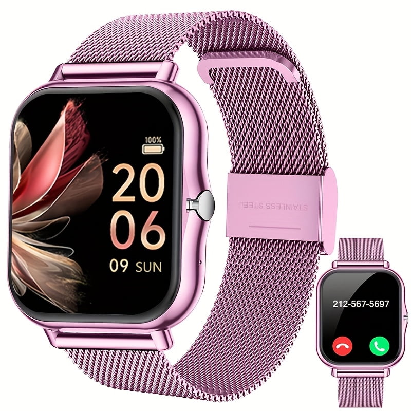 Smartwatch for Men and Women with Stainless Steel Mesh Band, Multiple Sports Modes, Compatible with iPhone and Android Systems, the Perfect Gift Choice