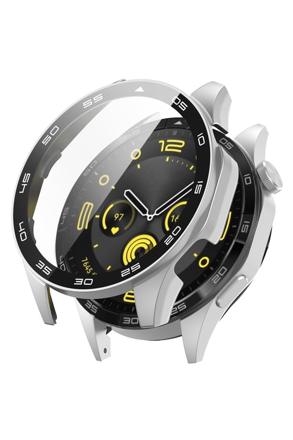 Smartwatch Protection Combo Tempered Glass Film and PC Case Fingerprint Resistant for Device Preservation