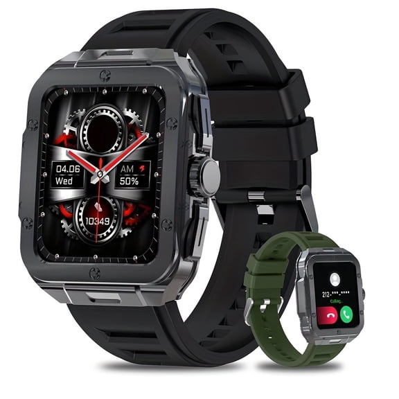 Smartwatch: Sleep Tracker, Wireless Call, Pedometer, Music Control, Multiple Sports Modes, AI Control, Fitness Bracelet (iOS/Android Compatible, For Men & Women)