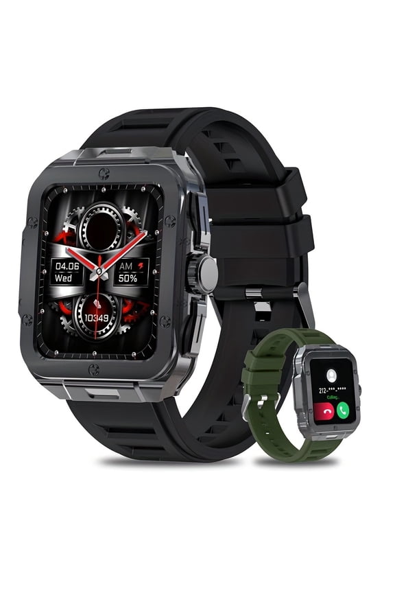 Smartwatch: Sleep Tracker, Wireless Call, Pedometer, Music Control, Multiple Sports Modes, AI Control, Fitness Bracelet (iOS/Android Compatible, For Men & Women)