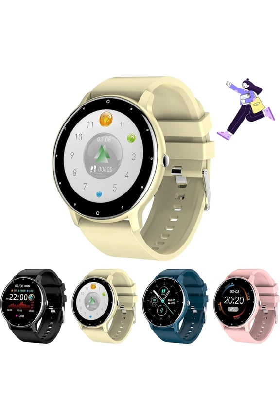 Smartwatch - Ultra-Thin Lightweight Body for All-Day Comfort, Waterproof, Scientific Sleep Monitoring, Built-in Weather Forecast, Long-Lasting Battery (Black)