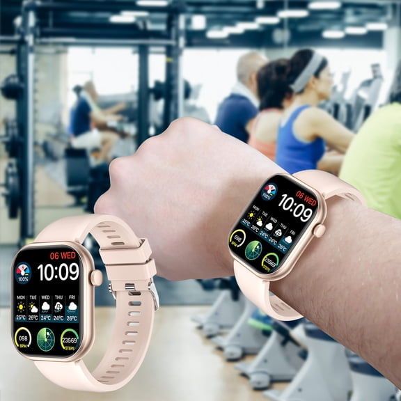 Smartwatch, ZzCityTK Bluetooth Call Fitness Tracker, 2.01 Inch HD Screen 200mAh Battery IP67 Waterproof Sedentary Reminder Sports Watch, Gold