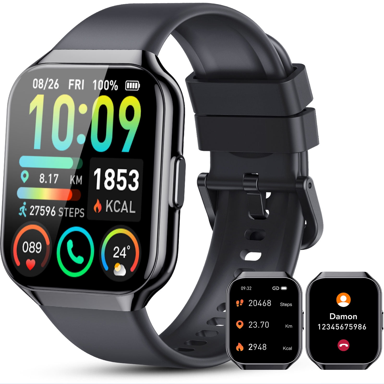 Smartwatch for Men Women IP68 Waterproof 112 Sport Modes Fitness Activity Tracker Smart Watches for Android IOS Walmart