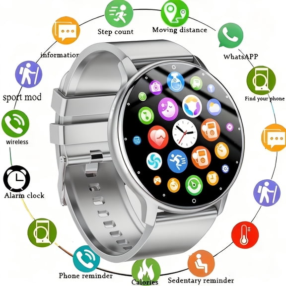 Smartwatch for Men & Women with Fitness Tracker, Sleep Monitor, 1.28" Display, Step & Distance Counter - Ideal for Running, Gym, Daily Activity