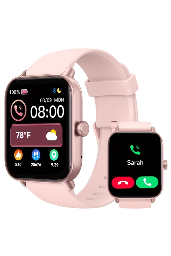 Smartwatch with 1.95" HD Display, Call Answering, 100+ Sports Modes, Sleep & Fitness Tracker, Built-In Alexa – Compatible with Android & iPhone