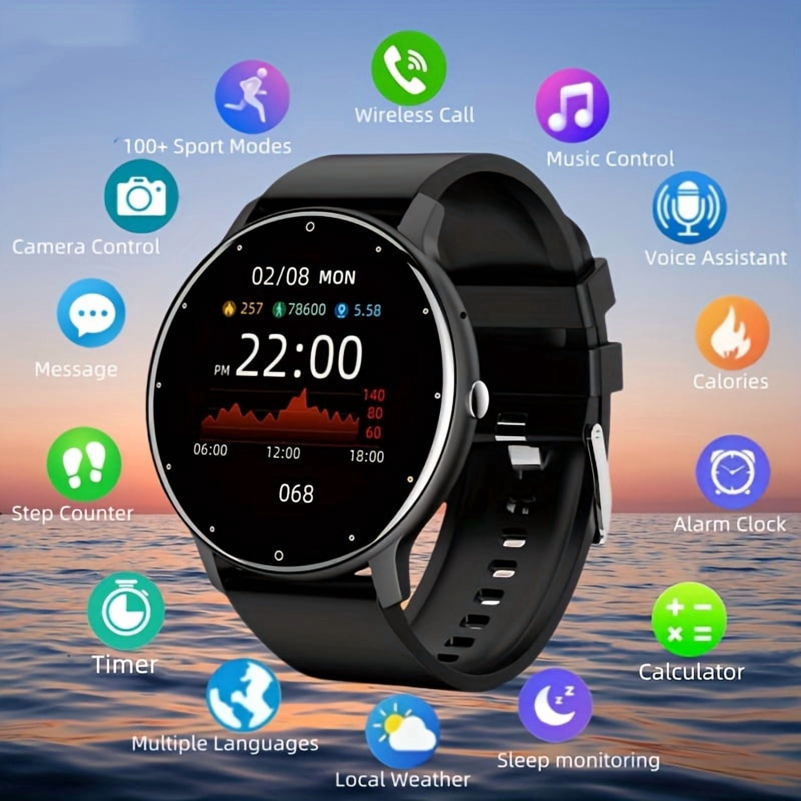 Smartwatch with Wireless Calling, AI Voice Assistant, Sleep & Fitness ...