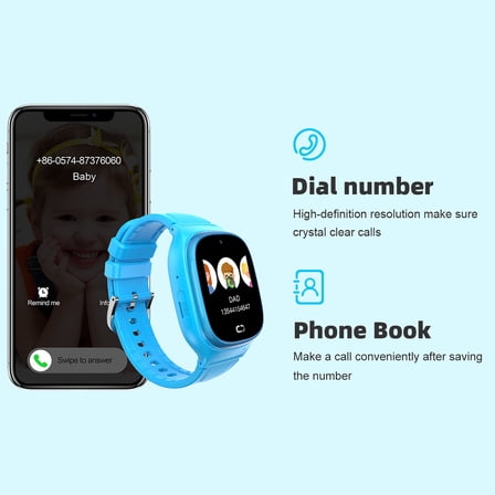 Smartwatches - TD45 Children's Smart Watch, Primary School Children's Positioning Phone, Bracelet, Photo Taking, Multi Language