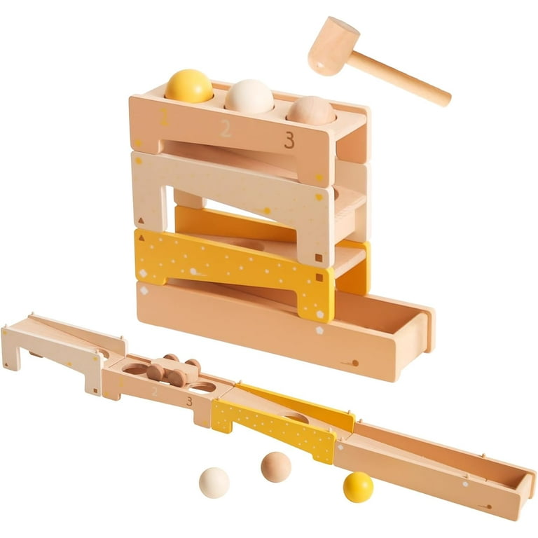 Smartwo Montessori Inspired Wooden Toy Hammering Pounding Toy