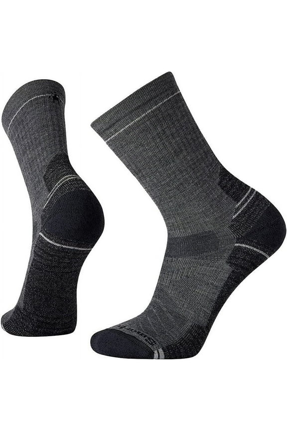 Men's Hike Light Cushion Crew Socks, Medium Gray, Large