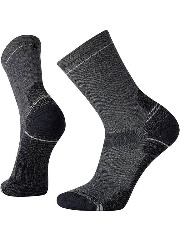 Men's Hike Light Cushion Crew Socks, Medium Gray, Large