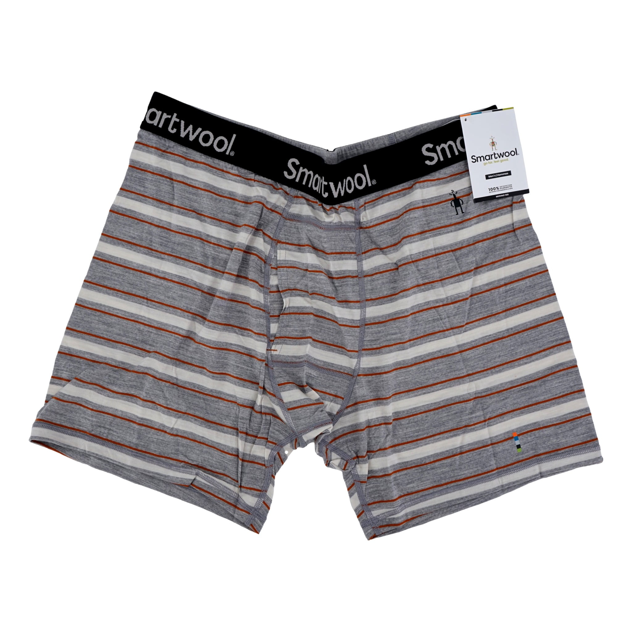 Smartwool Merino 150 Boxer Brief - Men's XL Heather Grey Stripe