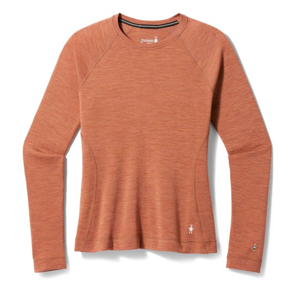 Smartwool Women's Classic Thermal Merino Wool Base Layer Crew (Slim Fit), Copper Heather, X-Large
