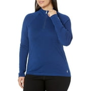 Smartwool Women's Plus Size Classic Thermal Merino Wool Base Layer  Quarter Zip Slim Fit, Blueberry Hill Heather, 3X