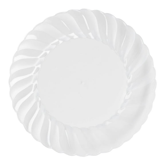 Smarty 10.25" Clear Classic Flair Disposable Plastic Dinner Plates 144ct