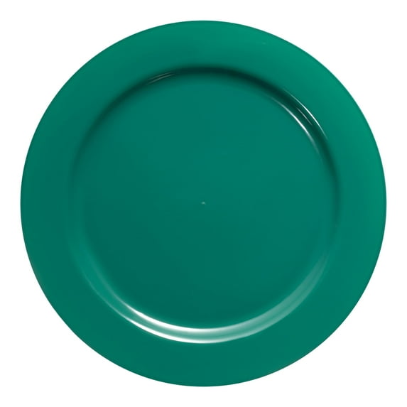 Smarty 10.25" Green Holiday Round Disposable Plastic Dinner Plates 120ct