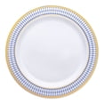 thumbnail image 1 of Smarty 10.25" White Blue Gold Chords Disposable Plastic Dinner Plates 120ct, 1 of 9