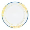 thumbnail image 1 of Smarty 10.25" White Blue Gold Harmony Rim Plastic Dinner Plates 120ct, 1 of 6