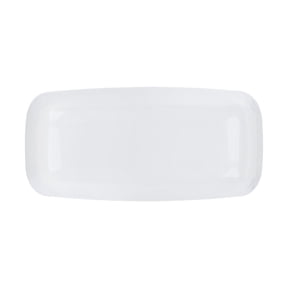 Smarty 10.6" x 5" Solid Clear Flat Raised Edge Rectangular Disposable Plastic Plates 120ct