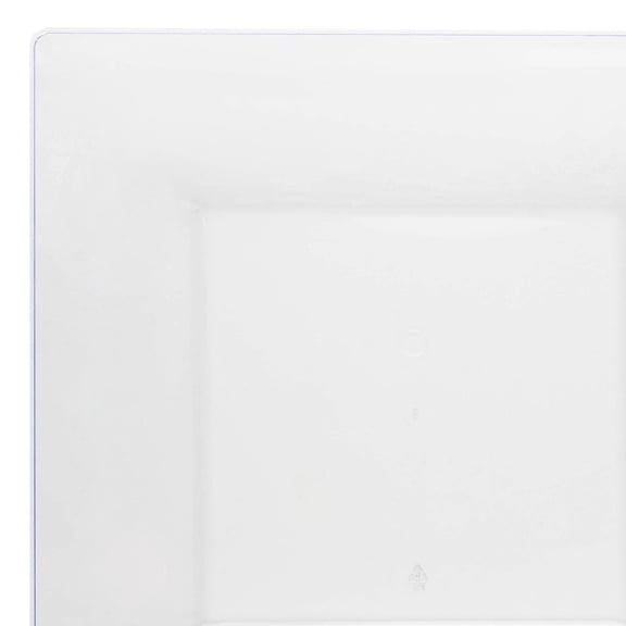 Smarty 10.75" Clear Square Disposable Plastic Dinner Plates 120ct