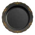 thumbnail image 1 of Smarty 10" Black Gold Vintage Round Disposable Plastic Dinner Plates 120ct, 1 of 7
