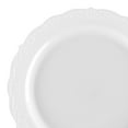 thumbnail image 1 of Smarty 10" White Vintage Round Disposable Plastic Dinner Plates 120ct, 1 of 7