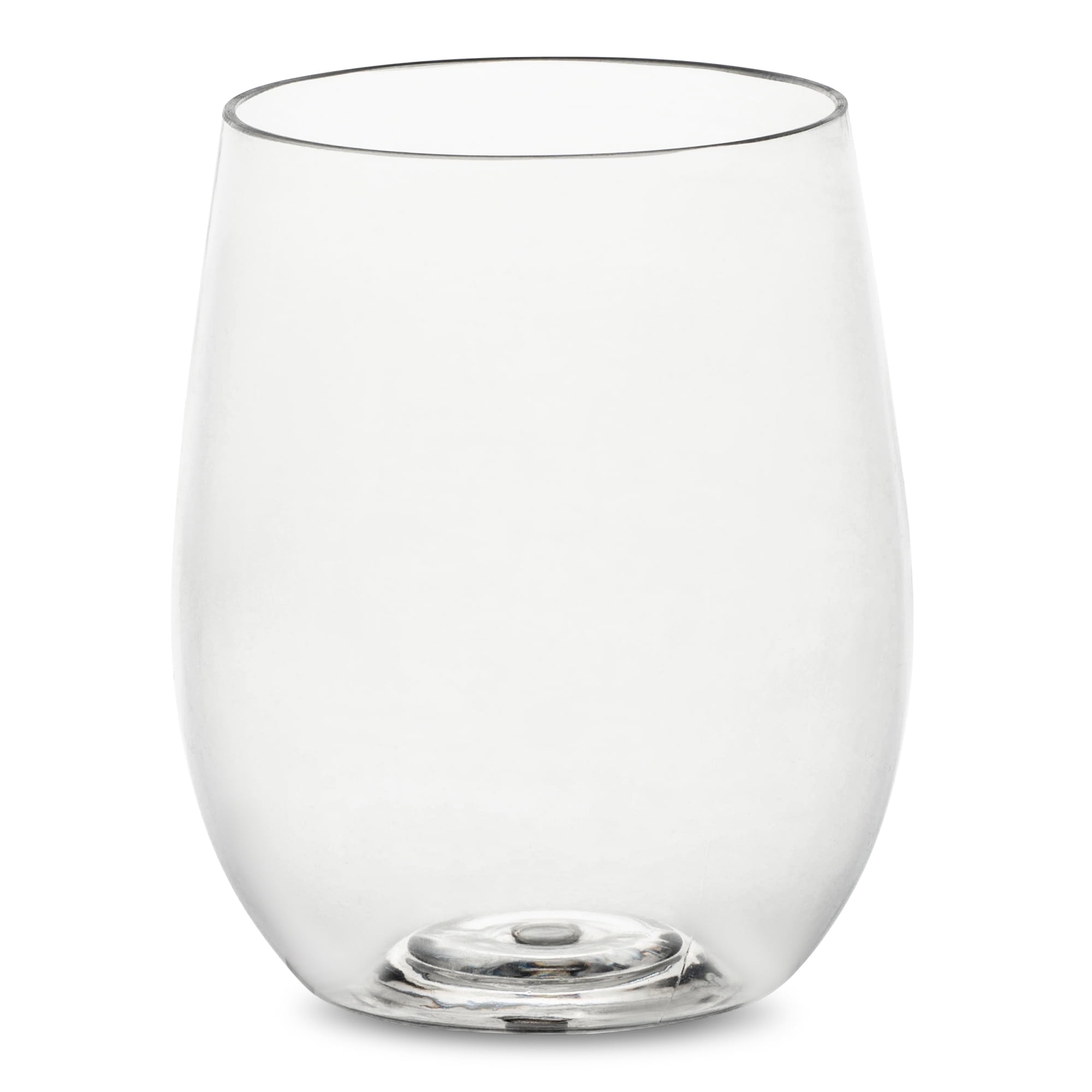 12 oz Clear Stemless Shatterproof Plastic Wine Glasses Set