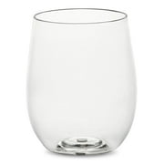 Smarty 12 oz. Clear Elegant Stemless Disposable Plastic Wine Glasses 64ct
