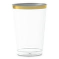 thumbnail image 1 of Smarty 12 oz. Clear Metallic Gold Rim Round Disposable Plastic Cups 240ct, 1 of 7