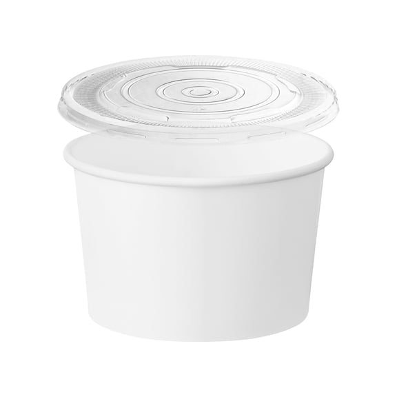 Smarty 12 oz Squat Paper Soup Cups with Lids (1000 Sets)
