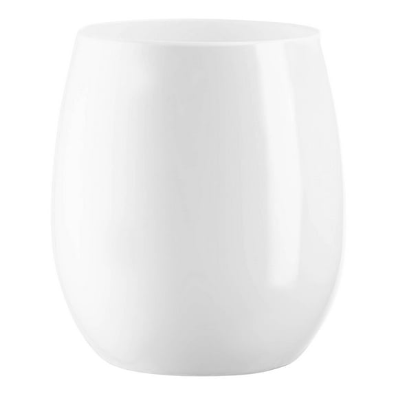 Smarty 12 oz. White Elegant Stemless Plastic Wine Glasses 64ct