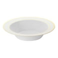 thumbnail image 1 of Smarty 12 oz. White with Gold Edge Rim Disposable Plastic Soup Bowls 120ct, 1 of 6