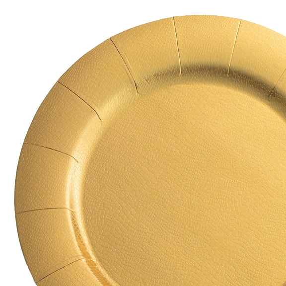 Smarty 13" Gold Round Disposable Paper Charger Plate 120ct