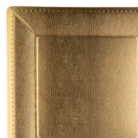 Smarty 13" Gold Square Edge Beaded Disposable Paper Charger Plate 120ct