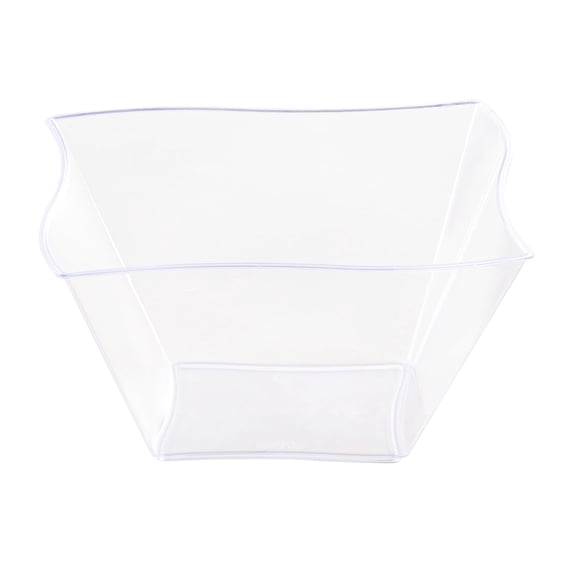 Smarty 14 oz. Clear Square Wave Disposable Plastic Soup Bowls 120ct