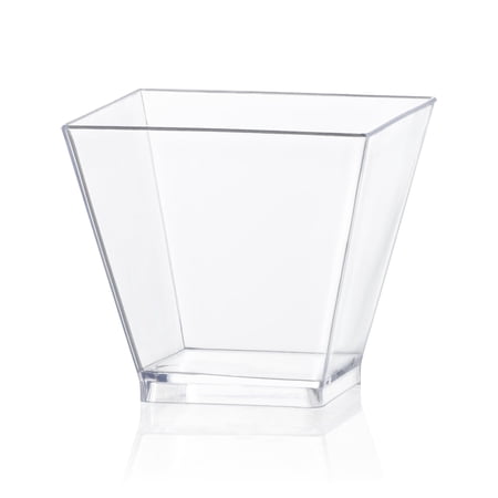 Smarty 2 oz. Clear Disposable Plastic Mini Verrine Cube Dessert Cups 240ct