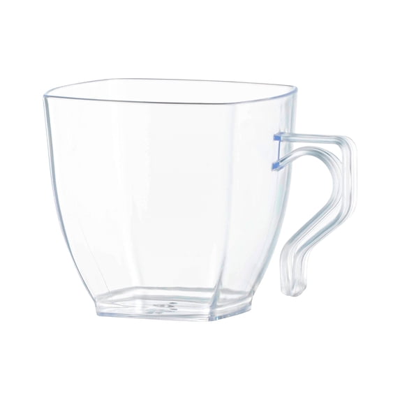 Smarty 2 oz. Clear Square Disposable Plastic Mini Tea Cups 240ct