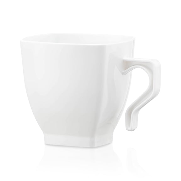 Smarty 2 oz. White Square Disposable Plastic Mini Tea Cups 240ct
