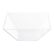 Smarty 3 qt. Clear Square Large Disposable Plastic Serving Bowls 24ct